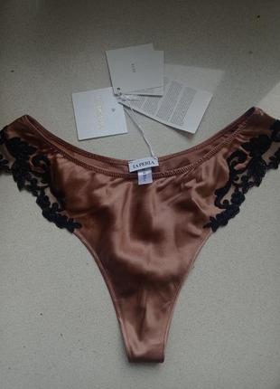 La perla шелк натуральный трусики стринги с кружевом