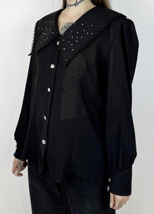 Винтажная блуза с большим воротником готическая лолита3 фото