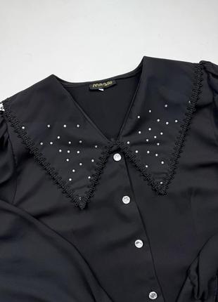 Винтажная блуза с большим воротником готическая лолита7 фото