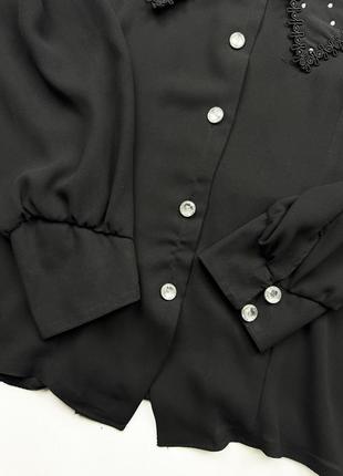 Винтажная блуза с большим воротником готическая лолита8 фото