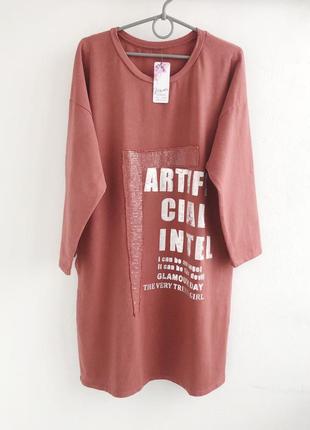 Італія туніка бавовна сукня толстовка вишивка принт паєтки
