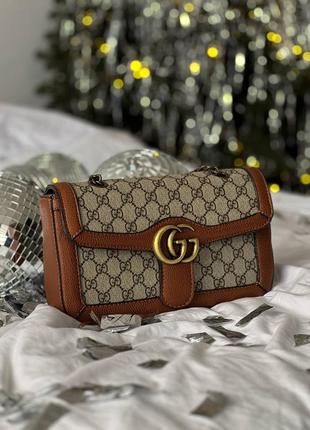 Gucci large marmont brown beige