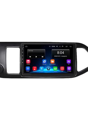 Штатна магнітола lesko для kia picanto ii рестайлінг 2015-2017 екран 9" 2/32gb wi-fi gps base