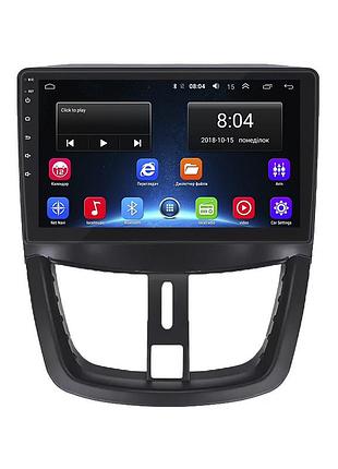 Штатная магнитола lesko для peugeot 207 i 2006-2009 экран 9" 2/32gb/ wi-fi optima gps android пежо 4шт