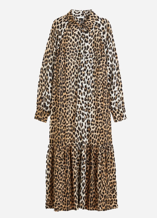 Длинное вискозное платье в леопардовый принт h&m4 фото