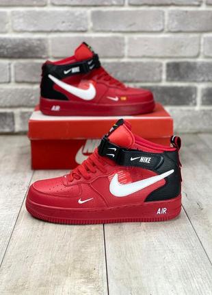 Мужские кроссовки nike air force 1 red/black