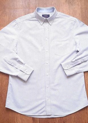 Сорочка біла блакитна смужка charles tyrwhitt slim fit розмір m коттон 100%4 фото