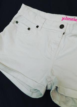 Белые стрейчевые короткие джинсовые шорты boden4 фото