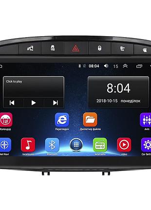 Штатна магнітола lesko для peugeot 308 i 2007-2011 екран 9" 2/32 gb black wi-fi optima gps android пежо