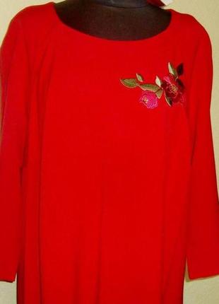 Эффектное, стильное платье, р. 54-56 , красное !4 фото