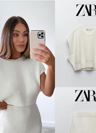 Классная вязаная оверсайз жилетка zara, размер м.