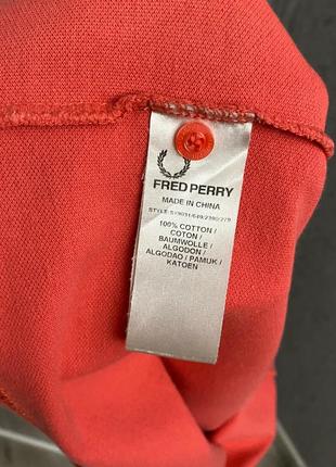 Коралловая футболка поло от бренда fred perry6 фото