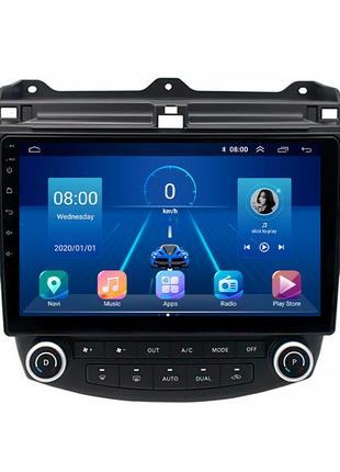 Штатна магнітола lesko для honda accord vii 2002-2006 екран 10" 4/64gb/4g/ wi-fi/carplay premium gps хонда
