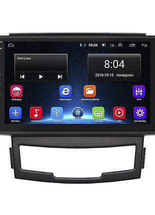 Штатна магнітола lesko для ssangyong actyon ii рестайлінг 2013-н.в. екран 9" 2/32gb wi-fi gps base