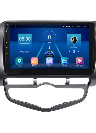 Штатна магнітола lesko для honda fit i auto ac 2001-2008 екран 9" 2/32gb wi-fi gps base хонда