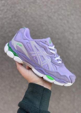 Прекрасные женские кроссовки asics gel-nyc lilac сиреневые
