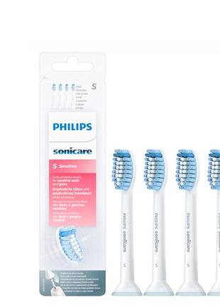 Насадки на зубные щетки philips sonicare hx6054/07 sensitive 4 шт.