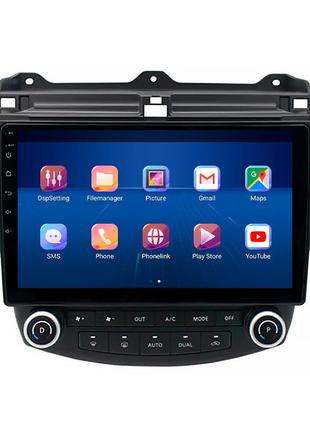 Штатна магнітола lesko для honda accord vii 2002-2006 екран 10" 4/32gb/4g/ wi-fi/carplay premium gps хонда2 фото