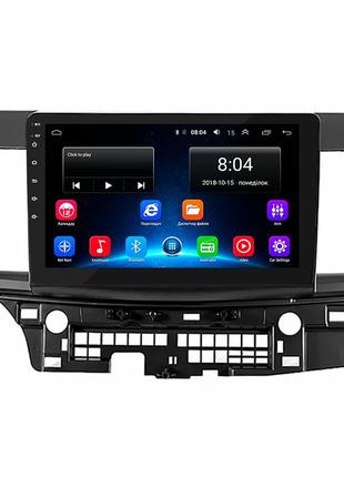 Штатная магнитола lesko для mitsubishi lancer x 2007-2017 экран 10.1" 2+32gb wi-fi optima android 21шт