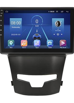 Штатная магнитола 9" lesko для ssangyong korando iii рестайлинг 2013-2017 6/128gb 4g wi-fi gps top санг йонг