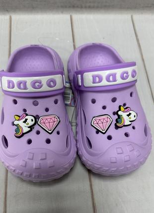 Детские кроксы сабо crocs dago сиреневые р24/25 16 см