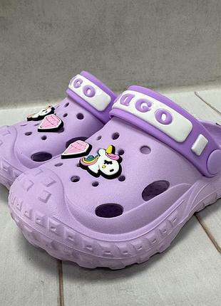 Детские кроксы сабо crocs dago сиреневые р24/25 16 см
