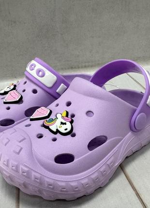 Детские кроксы сабо crocs dago сиреневые р24/25 16 см