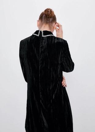 Сукня плаття міні велюрове бархат не чорне базове оверсайз трендове3 фото