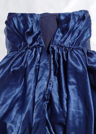 Эксклюзивное пышное массивное синее атласное платье copenhagen6 фото