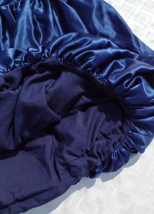 Эксклюзивное пышное массивное синее атласное платье copenhagen3 фото