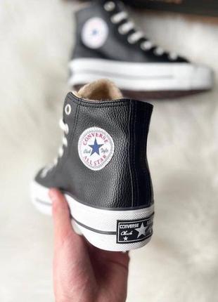 Зимові кеди конверси з хутром, converse all star3 фото