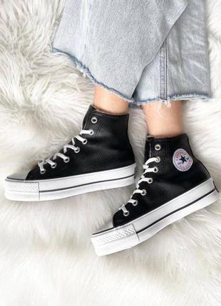 Зимові кеди конверси з хутром, converse all star4 фото