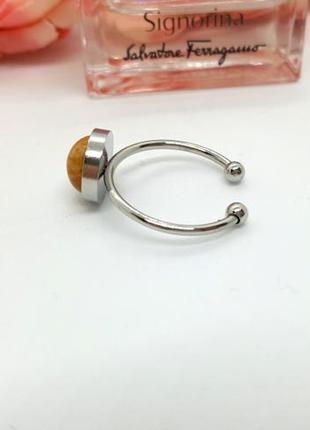 💍🏵️ миниатюрное кольцо натуральный камень желтая яшма4 фото