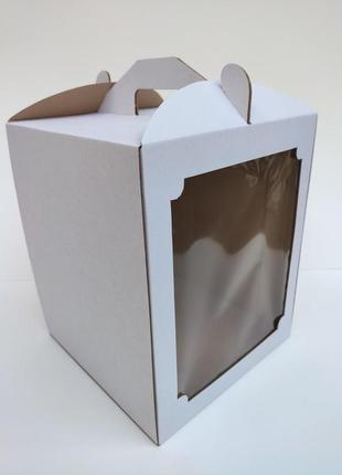 Коробка для торта із вікном, 250*250*300мм.1 фото