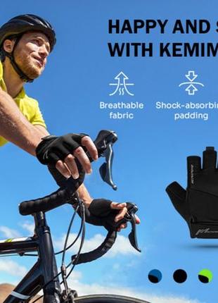 Велорукавиці, велоперчатки kemimoto без пальців хл, перчатки для велосипеда4 фото