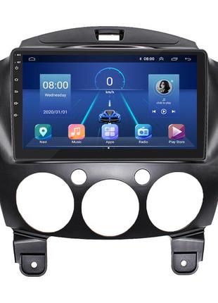 Штатная магнитола 9" lesko для mazda 2 ii рестайлинг (de2) 2010-2014 6/128gb 4g wi-fi gps top