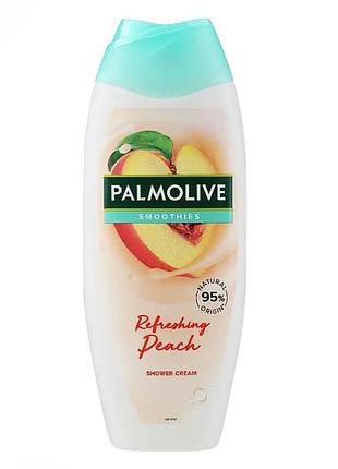 Гель для душу "освіжаючий персик" зволожувальний смузі palmolive smoothies