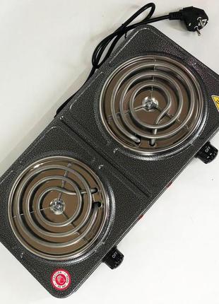 Электроплита настольная domotec ms-5802, плита двухкомфорочная электроплита кухонна бытовая электрическая5 фото