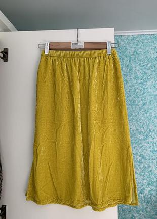 Юбка жёлтая бархатная детская