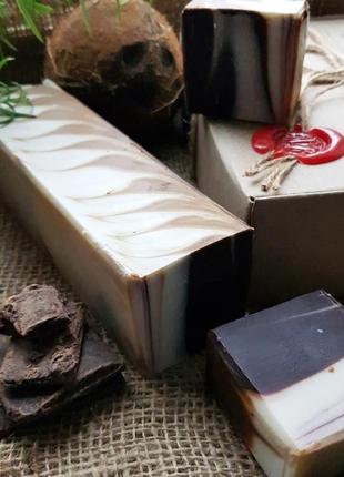«млечный путь» натуральное мыло, с нуля. брусок. ручная работа. шоколад, кокос и ваниль.2 фото