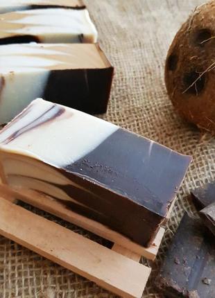 «млечный путь» натуральное мыло, с нуля. кусочек. ручная работа. шоколад, кокос, ваниль. цветочный.2 фото
