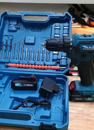 Потужний акумуляторний шурупокрут makita 331 dwe (24 v, 5.0 ah) з набором інструментів, шурупокрут макіту 2 акум