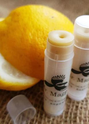 «лімончелло» натуральний бальзам для губ, з нуля. іспанська лимон і ментол.1 фото