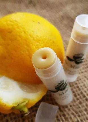 «лімончелло» натуральний бальзам для губ, з нуля. іспанська лимон і ментол.3 фото