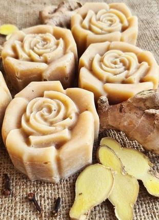 «зевс» натуральное мыло, с нуля. роза. ручная работа. имбирь, мед, гвоздика.1 фото