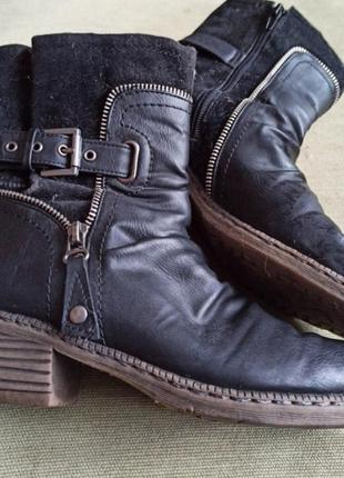 Ботильоны кожа замш