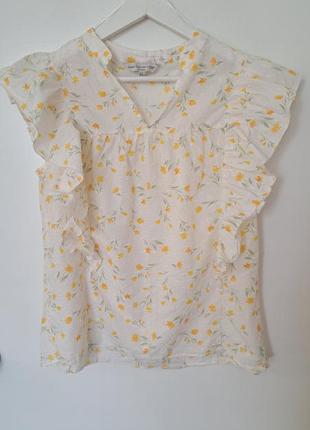 Хлопковая блуза с рюшами1 фото