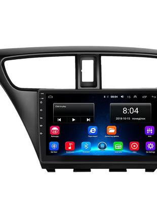 Штатна магнітола lesko для honda civic ix рестайлінг 2013-2017 екран 9" 2/32gb wi-fi gps base хонда сивік