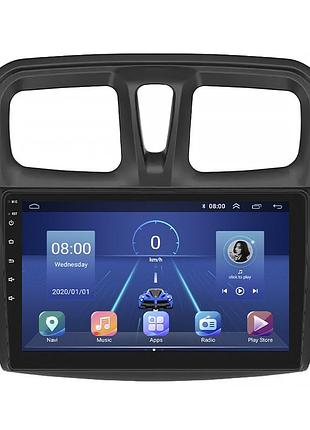 Штатна магнітола 9" lesko для renault sandero ii 2013-2018 6/128gb 4g wi-fi gps top android рено шт.