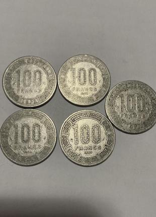 100 франков чад - 3 шт.1 фото